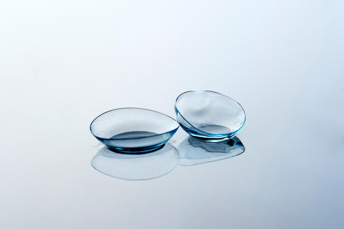 Close up of contact lenses